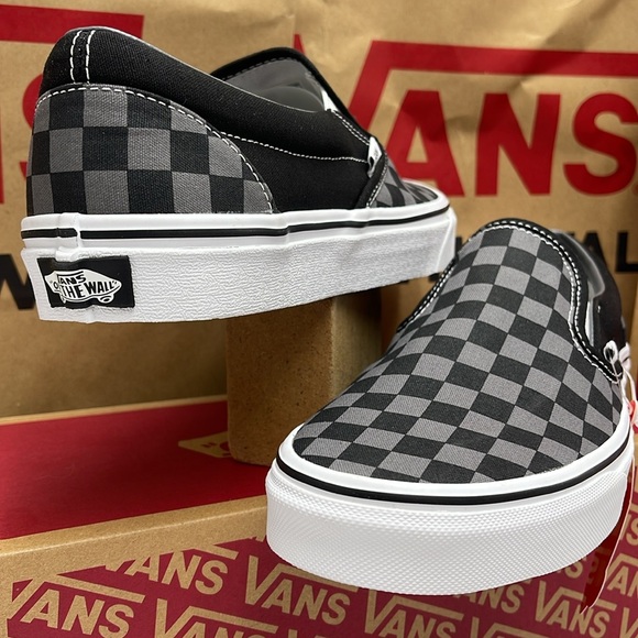 Vans Women’s Classic Slip-On Black/Pewter Checkerboard 
VN000EYEBPJ
Sneakers - Picture 9 of 16